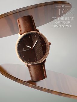 CARLINGTON - Men Brown Resin Round Dial Watch (Aristocrat 1070 Brown) (M)