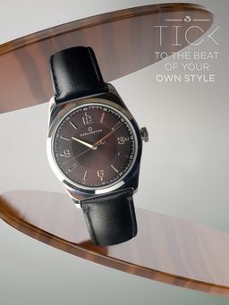 CARLINGTON - Men Black Resin Round Dial Watch (Aristocrat 1072 Black) (M)