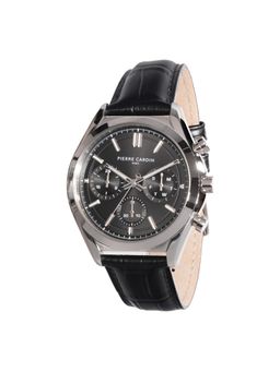 Pierre Cardin - Men Black Leather Round Dial Watch (Cf.1019.Lb.3) (M)