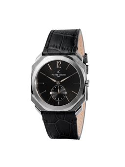 Pierre Cardin - Men Black Leather Square Dial Watch (Cf.1037.Lb) (M)