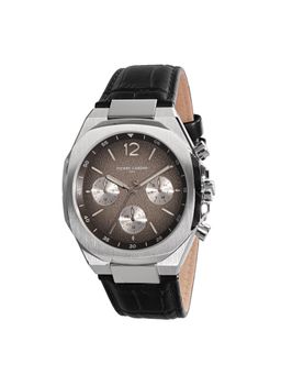 Pierre Cardin - Men Black Leather Round Dial Watch (Cf.1043.Lb) (M)