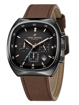 Daniel Hechter - Men Brown Leather Square Dial Watch (Dhm1001-03L) (M)