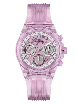 Guess - Women Pink Pu Leather Round Dial Watch (Gw0032L9) (M)