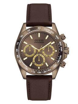 Guess - Men Brown Leather Round Dial Watch (Gw1130G5) (M)