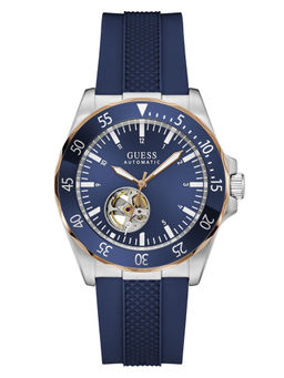 Guess - Men Blue Silicon Round Dial Watch (Gw1131G5) (M)