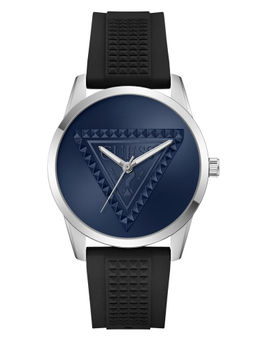 Guess - Men Black Silicon Round Dial Watch (Gw1143G1) (M)