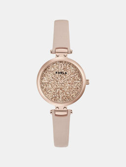 Furla - Women Beige Stainless Steel Round Dial Watch (Ww00018008L3) (M)