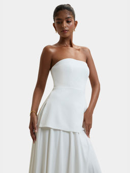 BEYOND - Demi Off Shoulder Top White