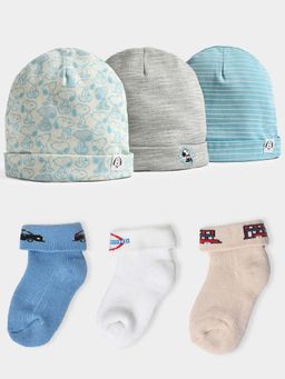 Mi Arcus - Blue Solid Caps and Socks