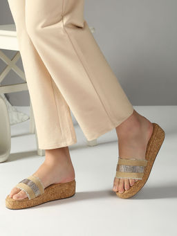 Inc.5 - Women Beige Casual Solid Round Toe Casual Sandals