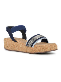 Inc.5 - Women Navy Blue Casual Solid Round Toe Casual Sandals