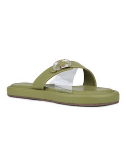 Inc.5 - Women Green Casual Transparent Round Toe Casual Flats