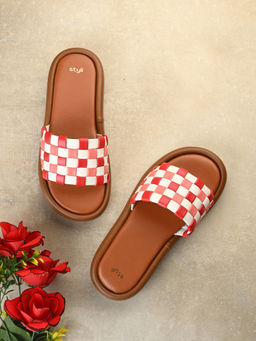 Styli - Women Woven Design Multi-Color Slip On Sandals