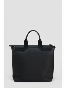 Perona - Black Solid Unisex Tote Bag