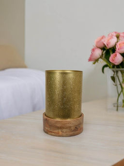 Manor House - Roshni Jaali Candle Holder With Wooden Base 12 Inches