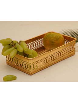 Manor House - House Shaam Metal and Glass Mirror Tray 8.25 inches long