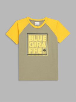 Blue Giraffe - Green Typography T-Shirt