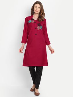 Alavya - Embroidered Woolen Winter Kurta