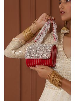 THE TAN CLAN - Grace Embellished Flap Over Clutch Bag