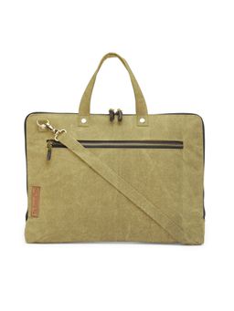 The House of Tara - Desert Storm Beige Canvas 15.6 Inches Unisex Laptop Slim Messenger Bag