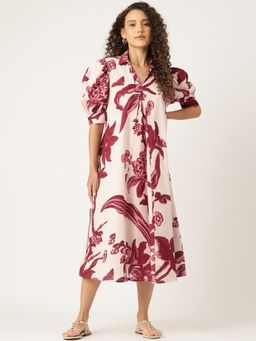 Autumnlane - Purna Mulberry Printed Cotton Dress