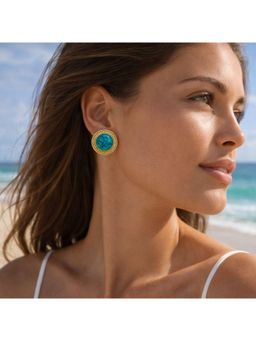 ZARIIN - Azure Crest Turquoise Stud Earrings