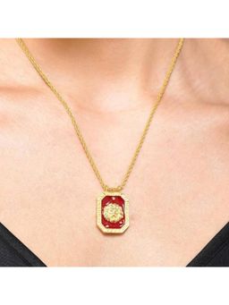 ZARIIN - Leo Zodiac Tablet Reversible Necklace with Peridot