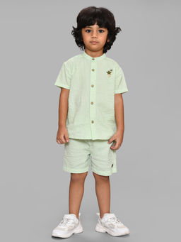 Mi Arcus - Solid Cotton Half Sleeves T-Shirt with Shorts (Set of 2)