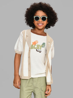 Mi Arcus - Knitted Stripes Shirt with Sleeveless T-Shirt for Boys (Set of 2)