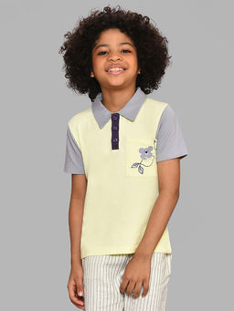 Mi Arcus - Multicolour Solid Polo Neck Half Sleeves T-Shirt