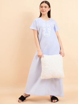 Sweet Dreams - Women Solid Half Sleeves Night Dress