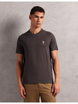 U.S. POLO ASSN. - Men Brown Breathable Comfort Fit I638 Lounge T-shirt