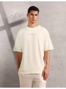 U.S. POLO ASSN. - Men White Pure Cotton Oversized Fit PE004 Lounge T-shirt