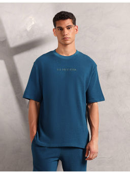 U.S. POLO ASSN. - Men Teal Pure Cotton Oversized Fit PE004 Lounge T-shirt