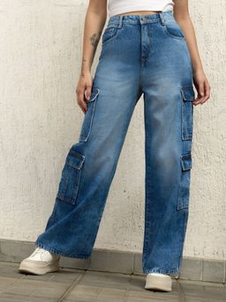 Hubberholme - Women Wide Leg High-Rise Heavy Fade Jeans