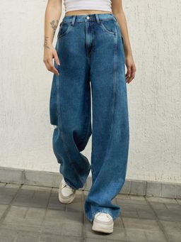 Hubberholme - Women puddle Fit High-Rise Light Fade mildly distress Jeans