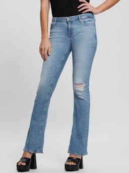 Guess - Women Blue Washed Mid-Rise Full Length Jeans