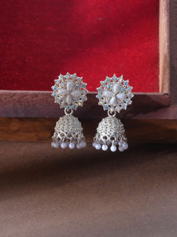 Niska - White Metal Pair Of Earrings