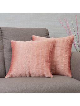 HomeTown - Fiesta Dupion Cushion Cover 40 x 40 Cm in Peach Colour