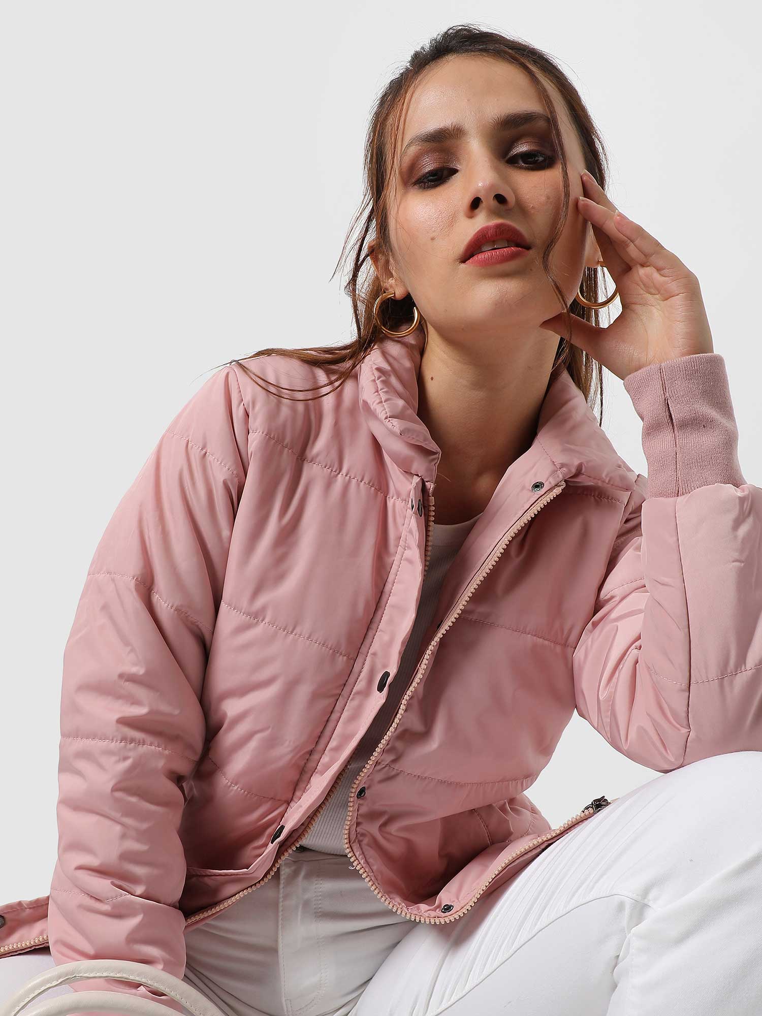 pinacolada Womens Pink Puffer Jacket-picture-42