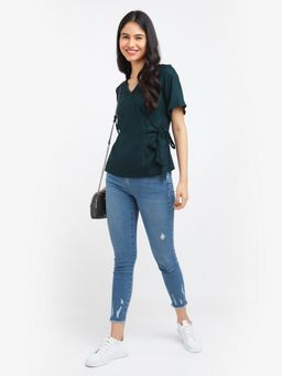 Zink London - Womens Green Solid Top