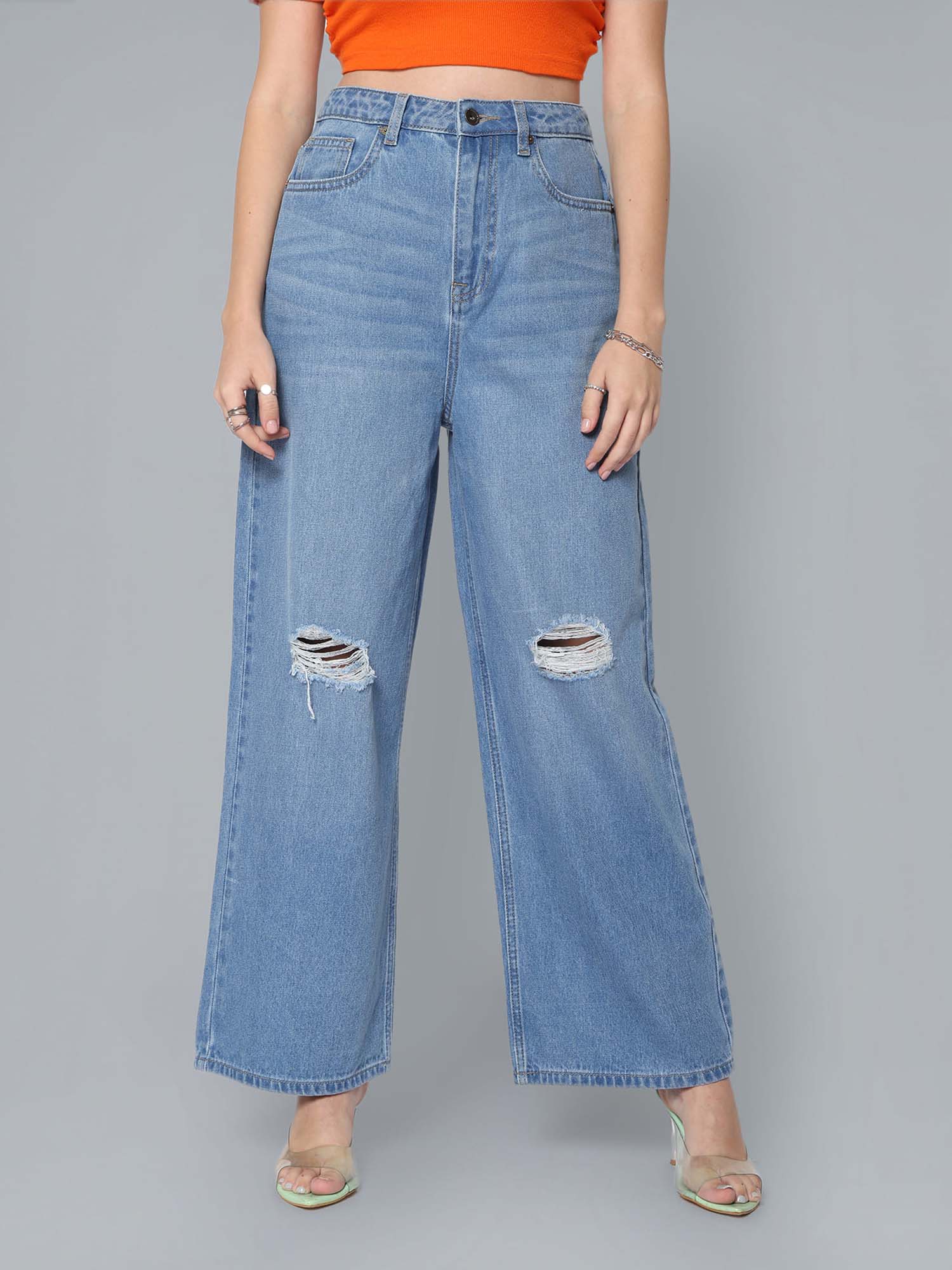 flying machine High Rise Wide Leg Jeans-picture-20