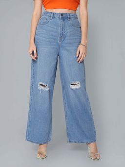 Flying Machine - High Rise Wide Leg Jeans