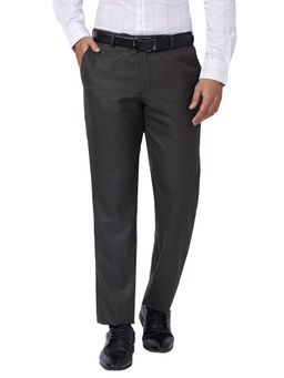 Park Avenue - Regular Fit Solid Brown Formal Trouser