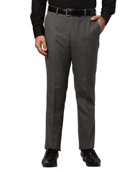 Park Avenue - Slim Fit Solid Grey Formal Trouser