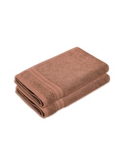 Layers - Home Easy Cotton 450 Gsm Brown Hand Towels - Pack of 2 (M)