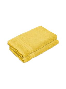 Layers - Home Easy Cotton 450 Gsm Yellow Hand Towels - Pack of 2 (M)