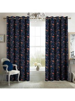 Decor Antique - Kashmiri Navy Blue Blackout Curtain