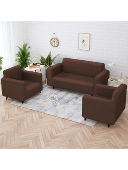 Story@Home - 3+1+1 Seater Sofa Cover Pack of 3 - Brown