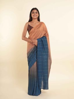 Suta - Blue Embellished Liva Saree